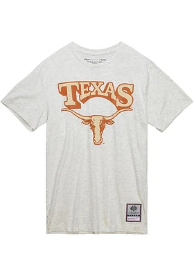 Mitchell and Ness Texas Longhorns Oatmeal Arch Mascot Short Sleeve T Shirt