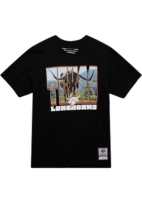 Mitchell and Ness Texas Longhorns Black PR Short Sleeve T Shirt