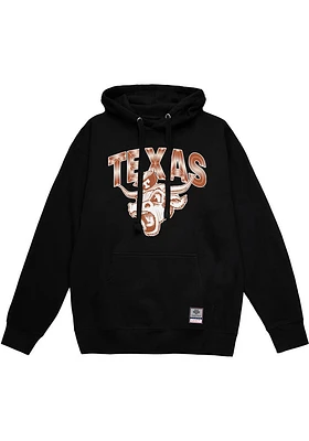 Mitchell and Ness Texas Longhorns Mens Black Bevo Chisel Long Sleeve Hoodie