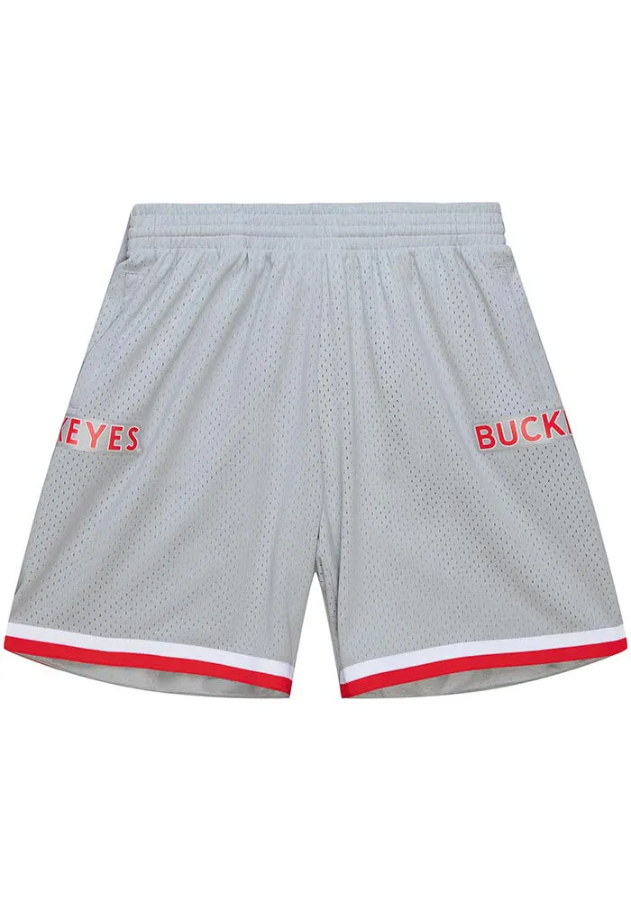 Mitchell and Ness Ohio State Buckeyes Mens Grey Basketball Shorts