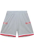 Mitchell and Ness Ohio State Buckeyes Mens Grey Basketball Shorts