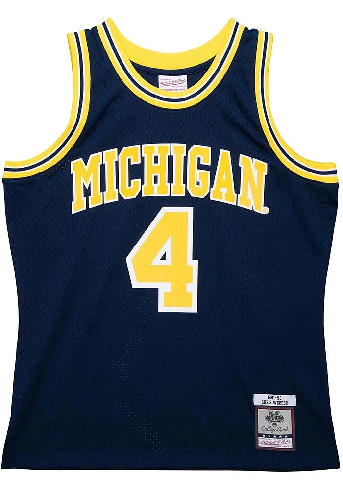 Chris Webber Mitchell and Ness Michigan Wolverines Blue Player Jersey
