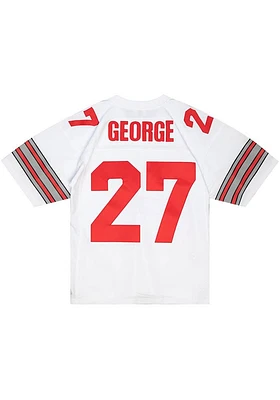 Eddie George Mitchell and Ness Mens White Ohio State Buckeyes Player Football Jersey