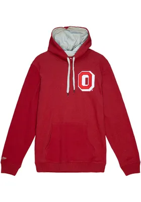 Mitchell and Ness Ohio State Buckeyes Mens Red French Terry Fashion Hood