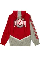 Mitchell and Ness Ohio State Buckeyes Mens Red Windbreaker Light Weight Jacket
