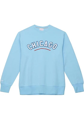 Mitchell and Ness Chicago Cubs Mens Light Blue Playoff Win 2.0 Long Sleeve Fashion Sweatshirt
