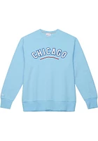 Mitchell and Ness Chicago Cubs Mens Light Blue Playoff Win 2.0 Long Sleeve Fashion Sweatshirt