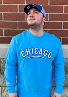 Mitchell and Ness Chicago Cubs Mens Light Blue Playoff Win 2.0 Long Sleeve Fashion Sweatshirt