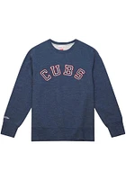 Mitchell and Ness Chicago Cubs Mens Navy Blue Playoff Win 2.0 Long Sleeve Fashion Sweatshirt