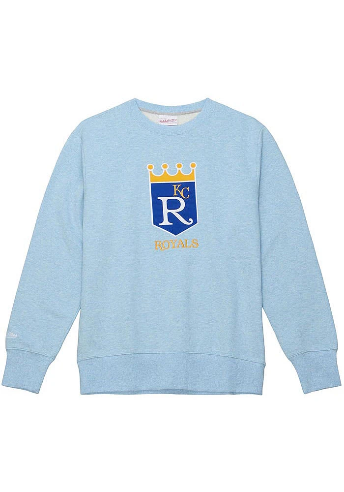 Mitchell and Ness Kansas City Royals Mens Light Blue Playoff Win 2.0 Long Sleeve Fashion Sweatshir..