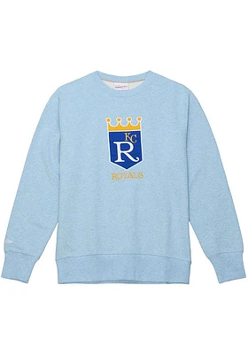 Mitchell and Ness Kansas City Royals Mens Light Blue Playoff Win 2.0 Long Sleeve Fashion Sweatshir..