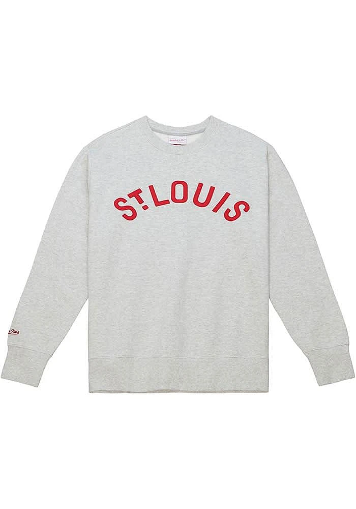 Mitchell and Ness St Louis Cardinals Mens Grey Playoff Win 2.0 Long Sleeve Fashion Sweatshirt