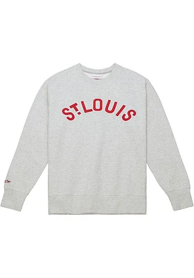 Mitchell and Ness St Louis Cardinals Mens Grey Playoff Win 2.0 Long Sleeve Fashion Sweatshirt