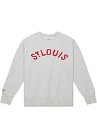 Mitchell and Ness St Louis Cardinals Mens Grey Playoff Win 2.0 Long Sleeve Fashion Sweatshirt