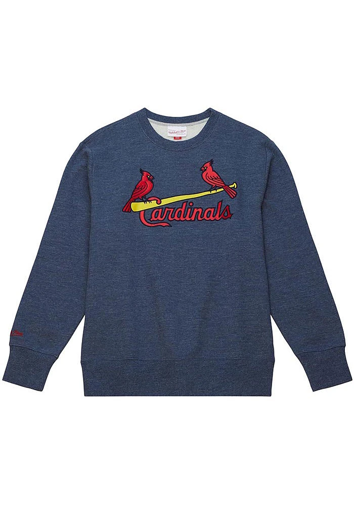 Mitchell and Ness St Louis Cardinals Mens Navy Blue Playoff Win 2.0 Long Sleeve Fashion Sweatshirt