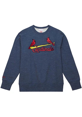 Mitchell and Ness St Louis Cardinals Mens Navy Blue Playoff Win 2.0 Long Sleeve Fashion Sweatshirt