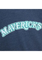 Mitchell and Ness Dallas Mavericks Mens Navy Blue Playoff Win 2.0 Long Sleeve Fashion Sweatshirt