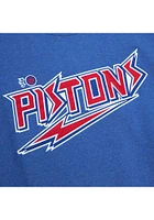 Mitchell and Ness Detroit Pistons Mens Blue Playoff Win 2.0 Long Sleeve Fashion Sweatshirt