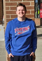 Mitchell and Ness Detroit Pistons Mens Blue Playoff Win 2.0 Long Sleeve Fashion Sweatshirt