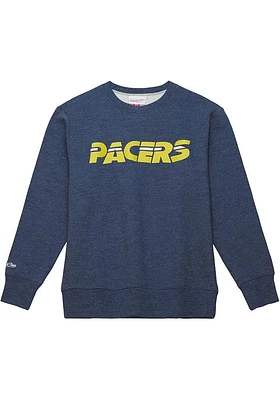 Mitchell and Ness Indiana Pacers Mens Navy Blue Playoff Win 2.0 Long Sleeve Fashion Sweatshirt