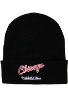 Mitchell and Ness Chicago Bulls Black HWC Team Origins Cuff Mens Knit Hat