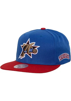 Mitchell and Ness Philadelphia 76ers Blue HWC Team Origins Mens Snapback Hat