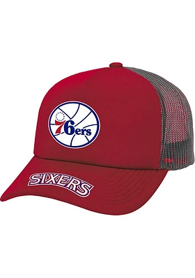 Mitchell and Ness Philadelphia 76ers HWC Team Origins Trucker Adjustable Hat - Red