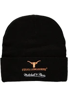 Mitchell and Ness Texas Longhorns Black Team Origins Cuff Mens Knit Hat