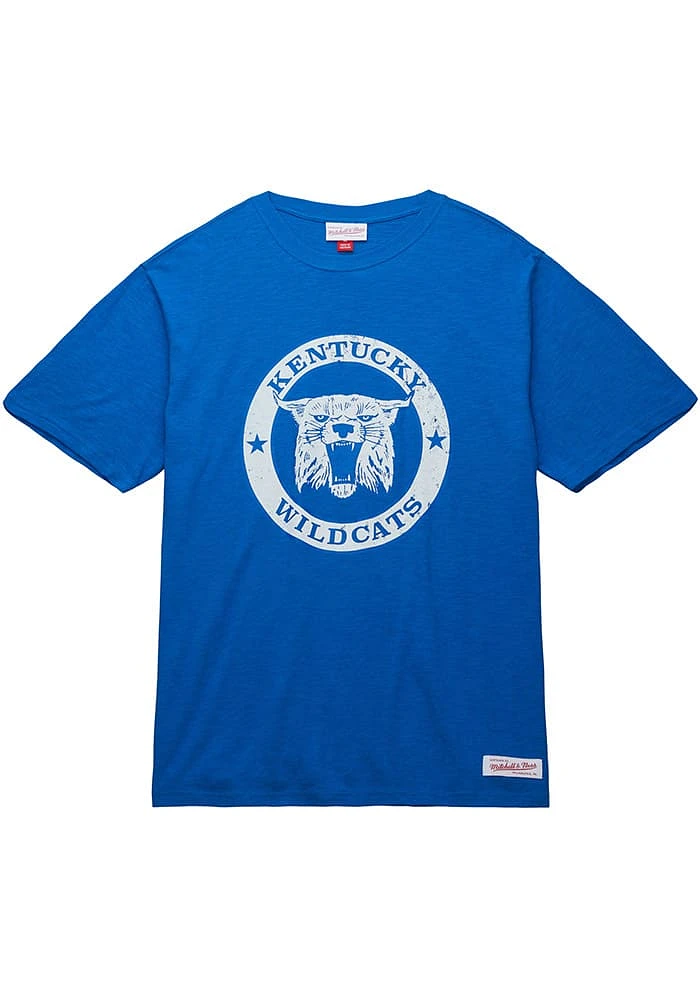 Mitchell and Ness Kentucky Wildcats Blue Legendary Slub Circle Short Sleeve Fashion T Shirt