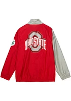 Mitchell and Ness Ohio State Buckeyes Mens Red Retro Windbreaker Light Weight Jacket