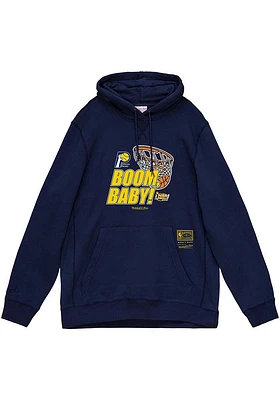 Mitchell and Ness Indiana Pacers Mens Navy Blue Boom Baby Fashion Hood