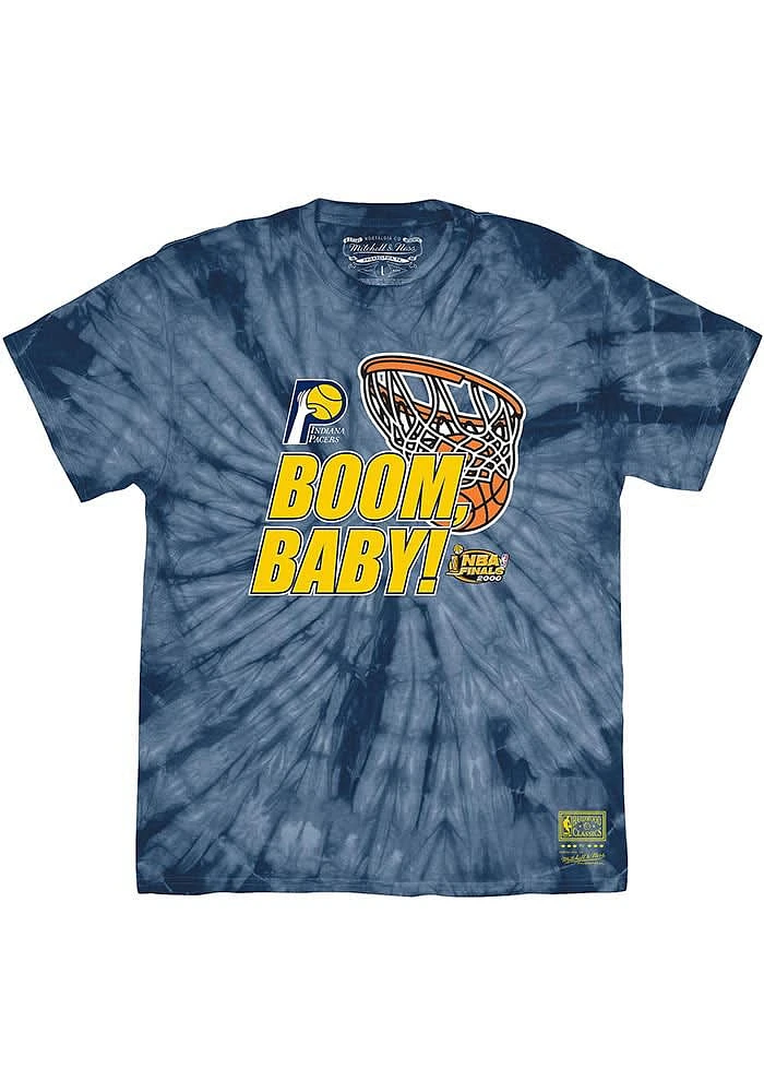 Mitchell and Ness Indiana Pacers Navy Blue Boom Baby Short Sleeve T Shirt