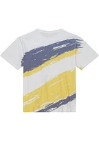 Mitchell and Ness Michigan Wolverines White Paintbrush Short Sleeve Fashion T Shirt