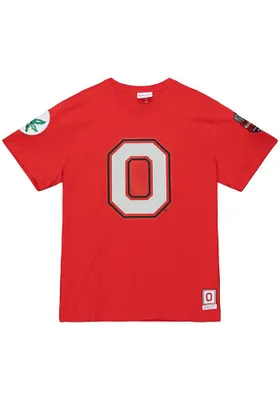 Mitchell and Ness Ohio State Buckeyes Red Origins Short Sleeve Fashion T Shirt