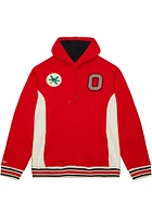 Mitchell and Ness Ohio State Buckeyes Mens Red French Terry Design Fashion Hood