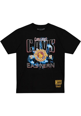 Mitchell and Ness Cleveland Cavaliers Black Playoffs Short Sleeve T Shirt