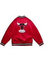Mitchell and Ness Chicago Bulls Mens Red Double Clutch Satin Light Weight Jacket
