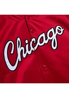 Mitchell and Ness Chicago Bulls Mens Red Double Clutch Satin Light Weight Jacket