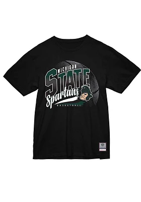 Mitchell and Ness Michigan State Spartans Black Basketball Short Sleeve T Shirt