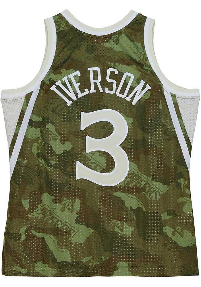 Allen Iverson Philadelphia 76ers Mitchell and Ness Ghost Camo Swingman Jersey