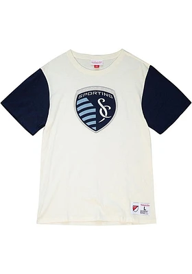 Mitchell and Ness Sporting Kansas City White COLOR BLOCKED Short Sleeve Fashion T Shirt