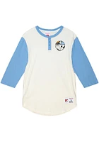 Mitchell and Ness Sporting Kansas City White ICON HENLEY Long Sleeve Fashion T Shirt
