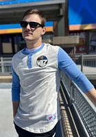 Mitchell and Ness Sporting Kansas City White ICON HENLEY Long Sleeve Fashion T Shirt