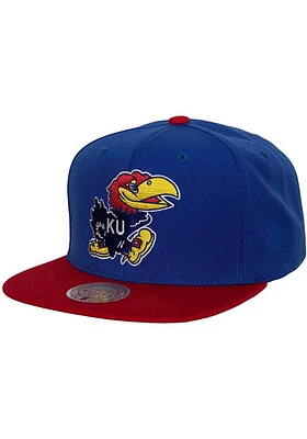 Mitchell and Ness Kansas Jayhawks Blue Team 2T 2.0 Mens Snapback Hat