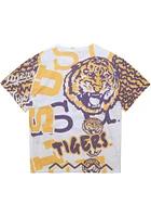 Mitchell and Ness LSU Tigers White Jumbotron Short Sleeve Fashion T Shirt