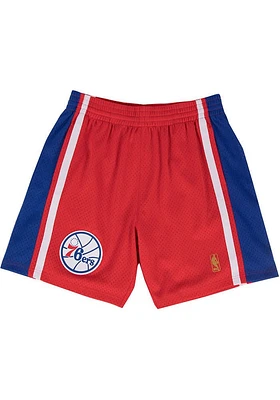 Mitchell and Ness Philadelphia 76ers Mens Red Contrast SWINGMAN Shorts