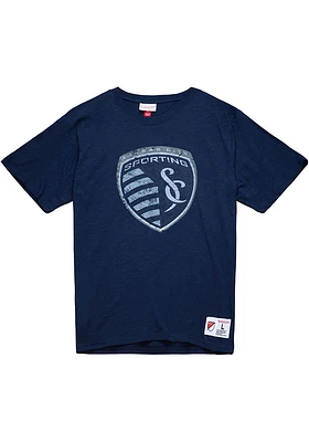 Mitchell and Ness Sporting Kansas City Navy Blue Legendary Slub Graphic Short Sleeve Fashion T Shi..
