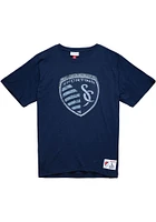 Mitchell and Ness Sporting Kansas City Navy Blue Legendary Slub Graphic Short Sleeve Fashion T Shi..