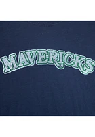 Mitchell and Ness Dallas Mavericks Navy Blue LEGENDARY SLUB Short Sleeve Fashion T Shirt