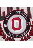 Mitchell and Ness Ohio State Buckeyes Mens Grey Premium Fleece Vintage Logo Long Sleeve Fashion Sw..